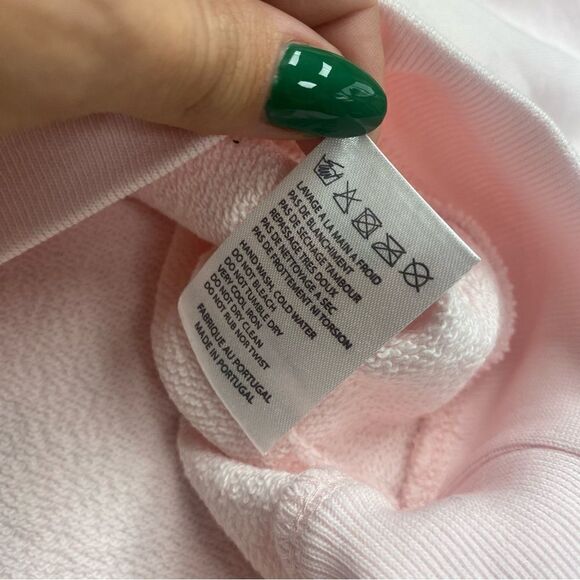 Carven Embroidered Heart Sweatshirt Sweater Pullover NWT XS Light Pink - Picture 6 of 8